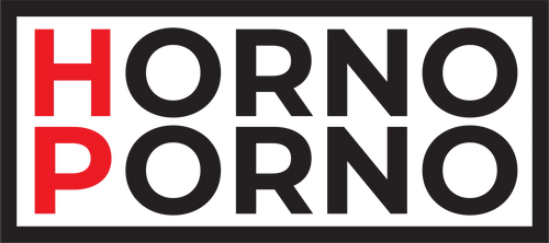 HornoPorno – logo; černý text s červenými písmeny H a P.
